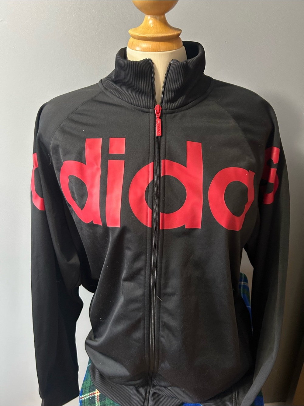 Adidas Black Jacket with Red Logo